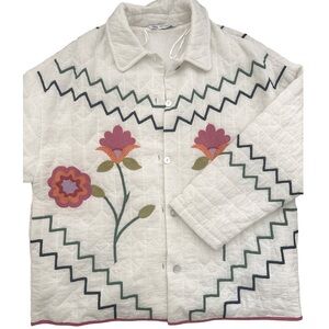 Zara Embroidered Quilted Jacket. New without tags.